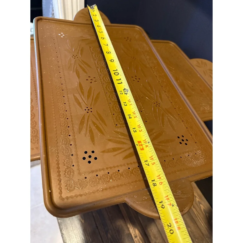 Temp-tations Silicone Baking Board Set Brown Floral Embossed 2 Piece Kitchenware